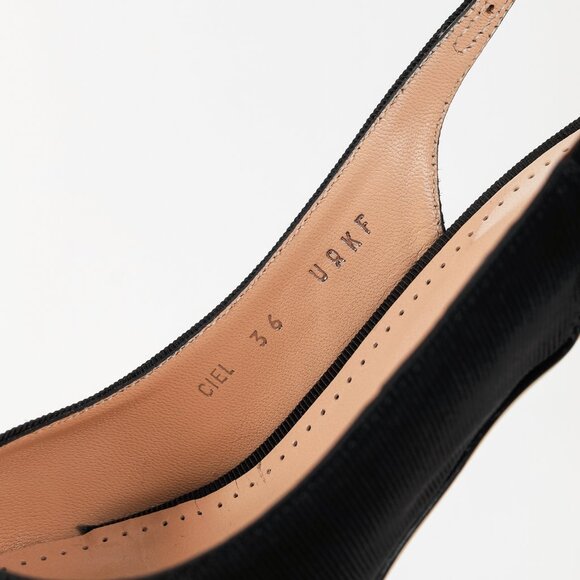Bally Ciel Black Fabric Slingback Pointed-Toe Heels - Picture 11 of 12